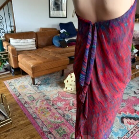 Vintage 80s Rubbermaid Productions Iridescent Strapless Dress - Picture 4 of 5